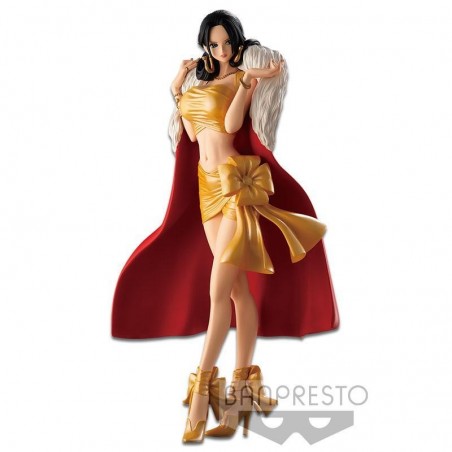 One Piece Boa Hancock Yellow Christmas Style Glitter Glamour Figure Banpresto Global Freaks